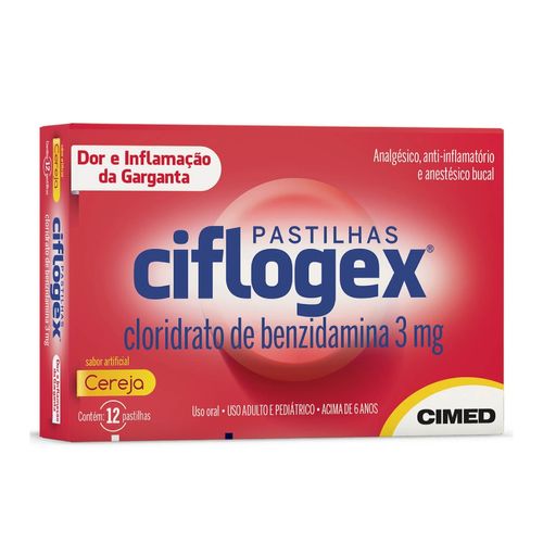 Ciflogex 3mg Sabor Cereja com 12 Pastilhas