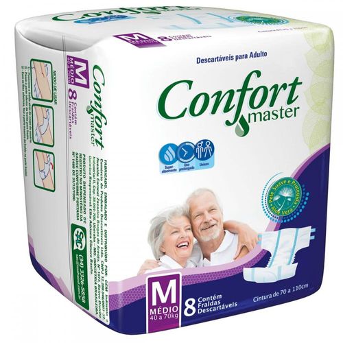 Fralda Geriátrica Confort Master M com 8 Unidades