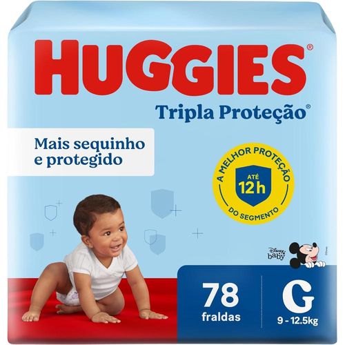 Fralda Huggies Tripla Proteção G com 78 Unidades