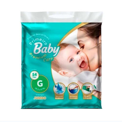 Fraldas Descartáveis Primeiro Baby Premium Jumbo com 54 unidades