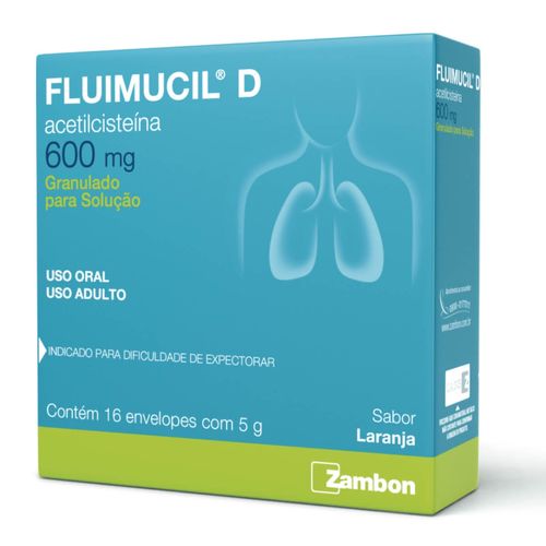 Fluimucil D 600mg Granulado de Uso Oral com 16 Envelopes com 5g