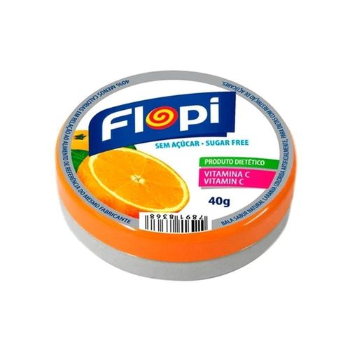 Balas Flopi Bala Lata Laranja sem Açúcar 40g