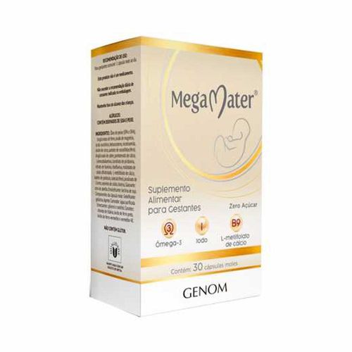 Suplemento Alimentar para Gestantes Mega Mater Genom com 30 Cápsulas Moles