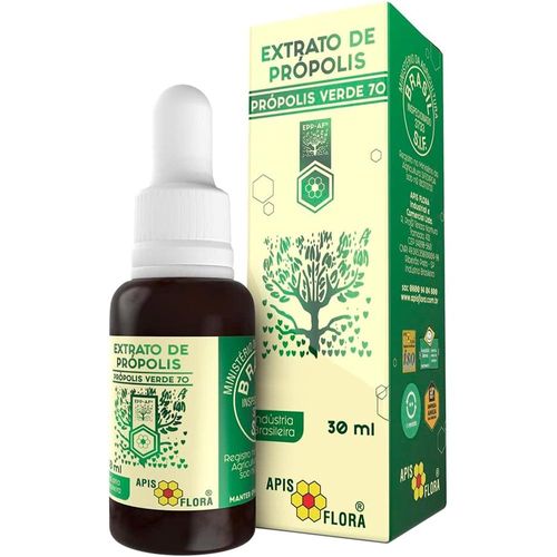 Extrato de Própolis Verde 70 Solução Frasco Gotejador 30ml