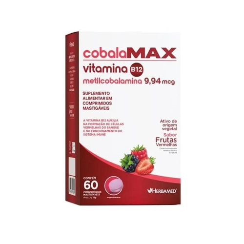 Cobala Max Vitamina B12 com 60 Comprimidos Mastigáveis