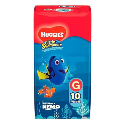 Fralda Descartável Infantil Huggies Little Swimmers Praia e Piscina Tamanhos G/XG Regular com 8 Pacotes com 10 Unidades
