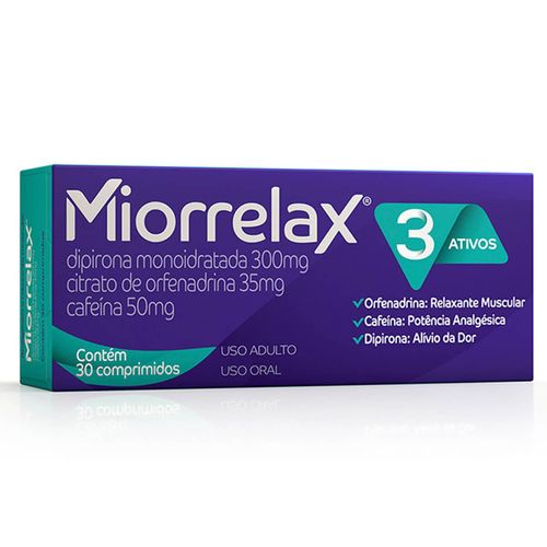 Miorrelax 300mg + 50mg + 35mg com 30 Comprimidos