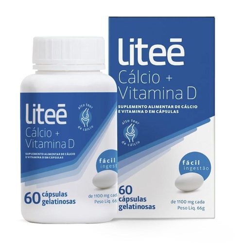 Suplemento Liteé Cálcio e Vitamina D3 com 60 Cápsulas Gelatinosas
