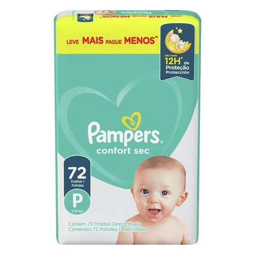 Fralda Pampers Confort Sec P com 72 Unidades