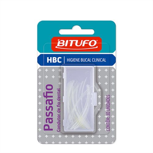 Condutor de Fio Dental Bitufo Passafio com 30 Unidades
