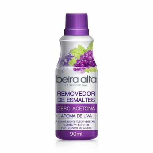 Removedor de Esmaltes Zero Acetona Aroma Uva Beira Alta 90ml