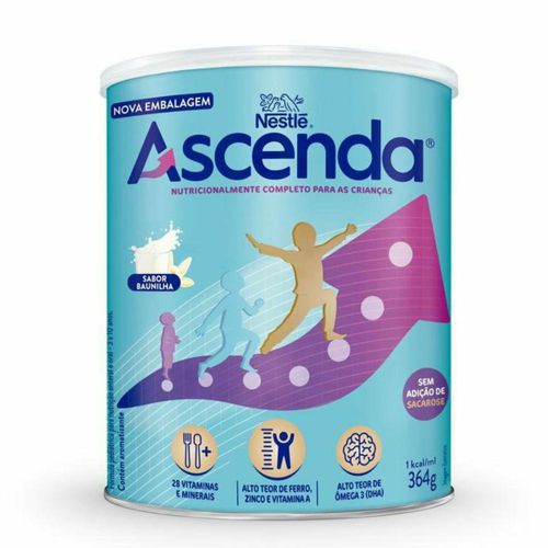 Fórmula Infantil Ascenda Sabor Baunilha 3 a 10 anos 364g