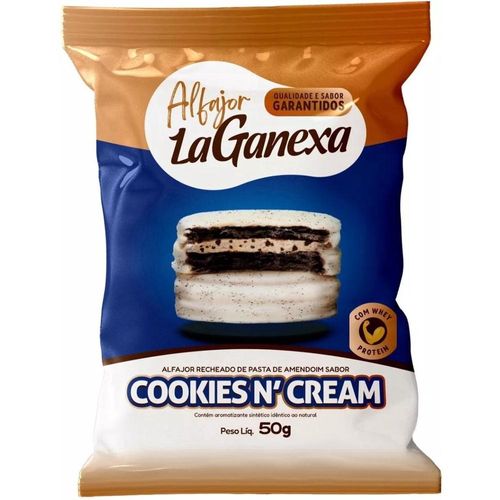 Alfajor La Fajor La Ganexa Alfajor Fit Whey sabor Cookies Cream 50g