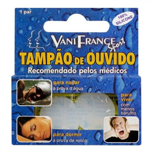 Tampão de Ouvido Silicone Vani France Sport com 1 Par