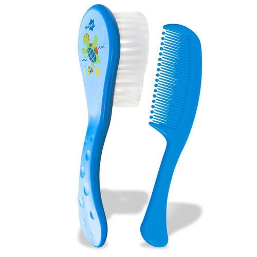 Kit Infantil Nina Baby Azul com 1 Escova + 1 Pente