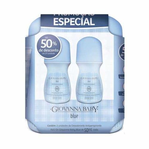 Kit Desodorante Roll-On Giovanna Baby Blue com 2 Unidades com 50ml
