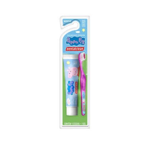 Kit Dentalclean Sensitive Infantil Peppa Pig com Creme Dental Sabor Tutti-Frutti 50g + 1 Escova de Dentes com Cerdas Macias
