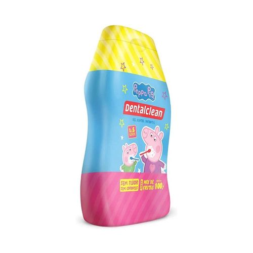 Gel Dental Infantil Dentalclean Peppa Pig Sabor Mix de Fruta Sem Flúor 100g
