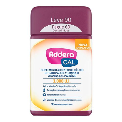 Suplemento Vitamínico Addera Cal 1000UI com 90 Comprimidos