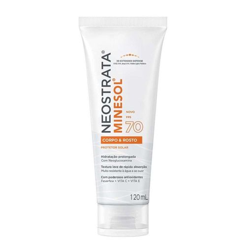 Protetor Solar Corpo & Rosto FPS 70 Minesol 120ml