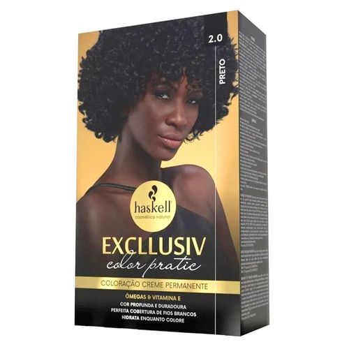 Coloração Creme Haskell Excllusiv Color 2.0 Preto com 1 Unidade