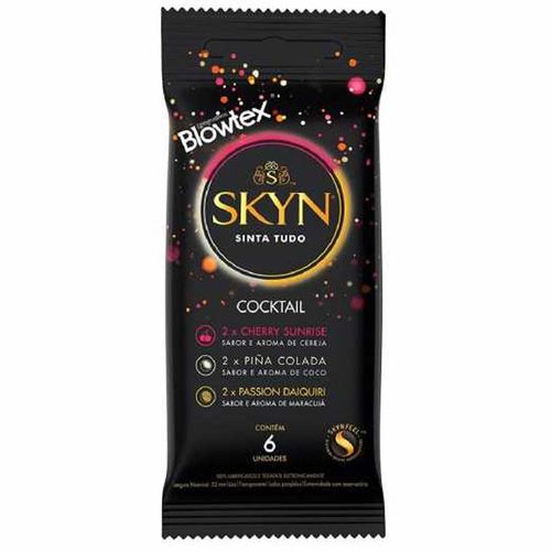 Preservativo Lubrificado Blowtex Skin Cocktail com 6 Unidades