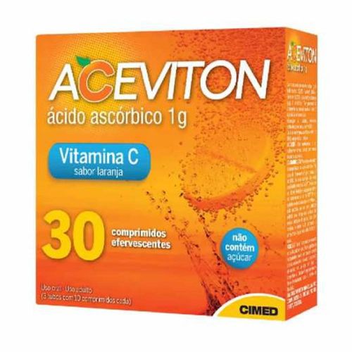 Vitamina C Sabor Laranja Aceviton com 30 Comprimidos Efervescentes