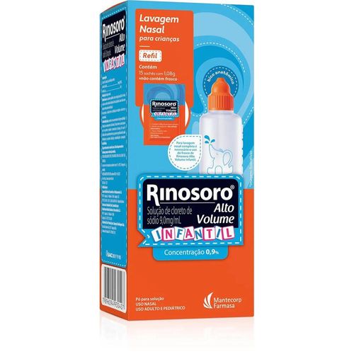 Rinosoro 9mg/ml Alto Volume Infantil com 15 Sachês