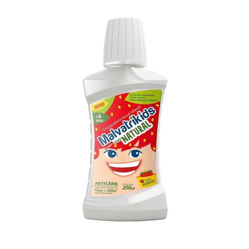 Enxaguante Bucal Infantil Malvatrikids Extrato Natural Morango 250ml