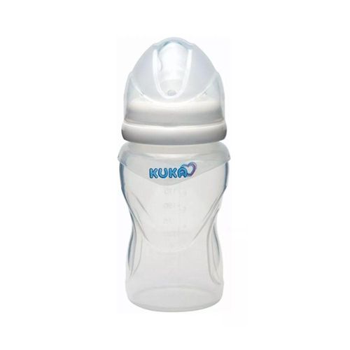 Mamadeira Soft Silicone Bico Ortodôntico Branca Kuka 250ml