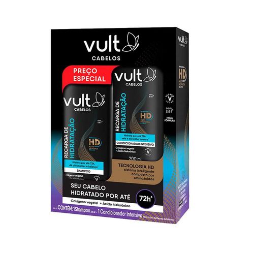 Kit Vult Cabelos Recarga de Hidratação com Shampoo 200ml + Condicionador Intensivo 200ml