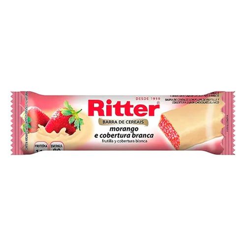 Barra de Cereal Light Ritter Sabor Morango e Chocolate Branco 20g