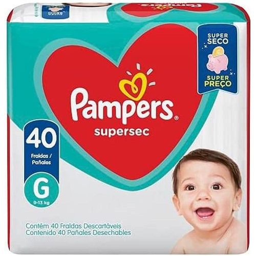Fraldas Infantis Pampers Supersec Tamanho G com 40 Unidades