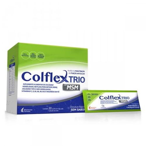 Colflex Trio Colágeno Hidrolisado em Pó com 30 Sachês de 12g