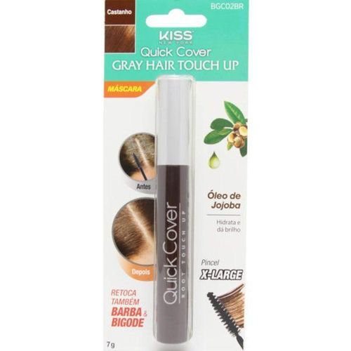Kiss New York Máscara Retoque Capilar Quick Cover Cor Bgc05Br Marrom Escuro 7g