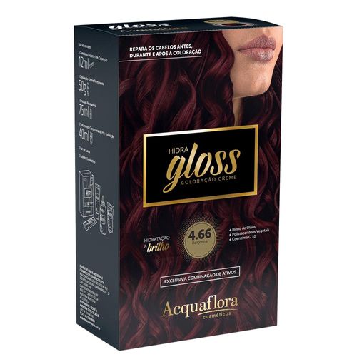 Acquaflora Hidra Gloss 4.66 Borgonha Coloração Permanente 177g