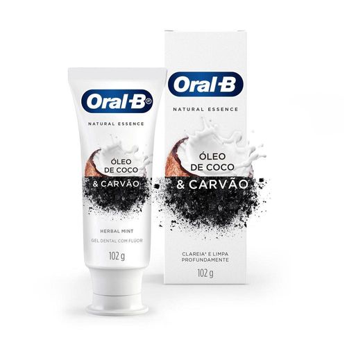 Creme Dental Natural Essence Óleo de Coco & Carvão Oral-B 102g
