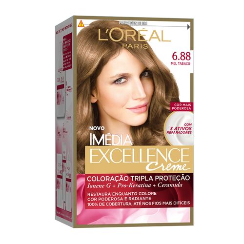 Coloração L'Oréal Imédia Excellence Creme N°6.88 Mel Tabaco com 1 Unidade