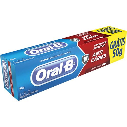 Creme Dental Menta Suave Anti-Cáries Oral-B Pague 100g e Leve 150g