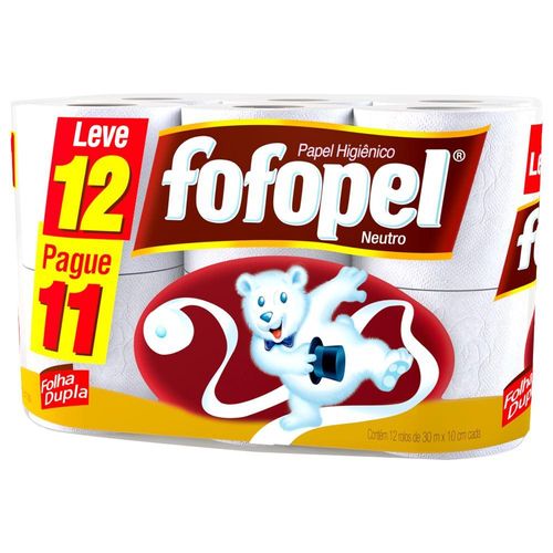 Papel Higiênico Fofopel com 12 Unidades