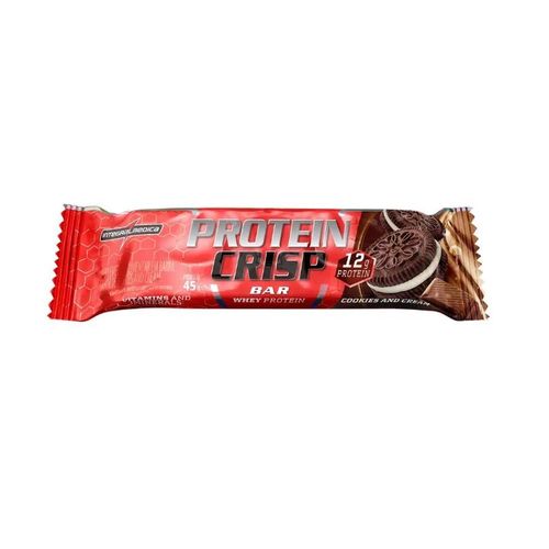 Barra de Proteína Whey Protein Crisp Bar Integralmedica Sabor Cookies and Cream 45g