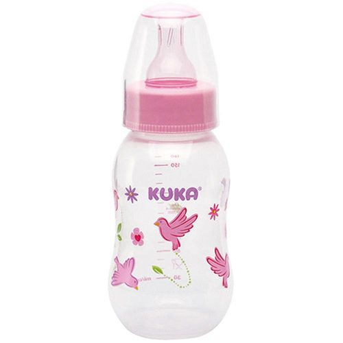Mamadeira Kuka Natural Color Rosa Bico Universal 160ml