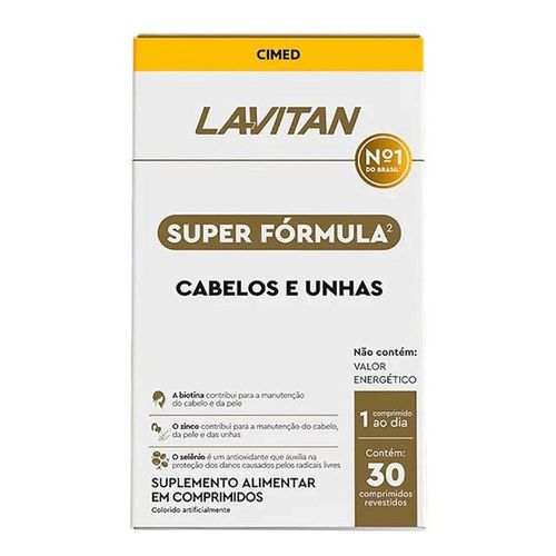 Lavitan Super Fórmula Cabelos e Unhas com 30 Comprimidos