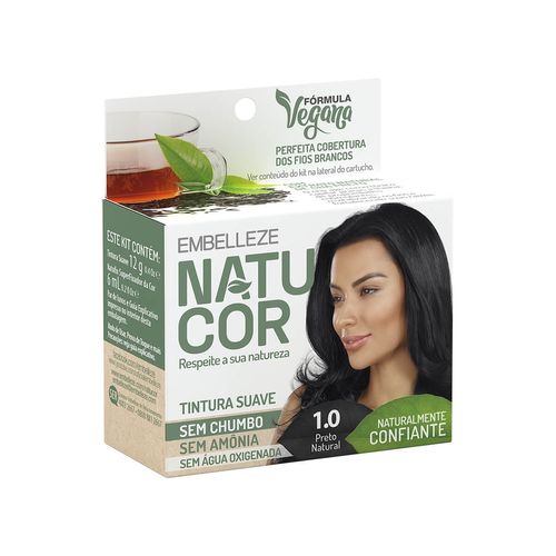 Tintura Suave Natucor 1.0 Preto Natural com 1 Unidade