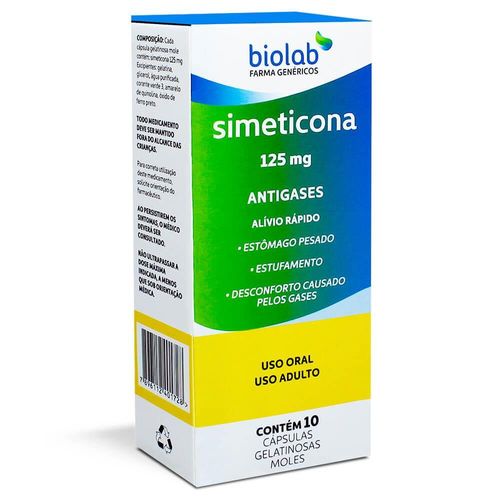 Simeticona 125mg com 10 Cápsulas
