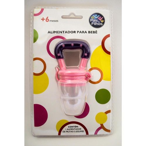 Alimentador de Silicone para Bebê Rosa Pais e Filhos com 1 Unidade