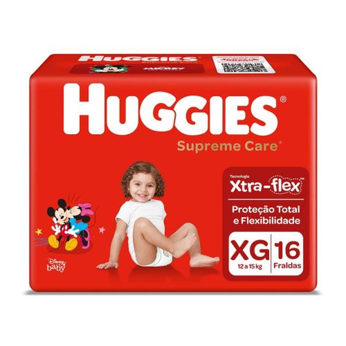 Fralda Huggies Supreme Care Jumbo XG com 16 Unidades
