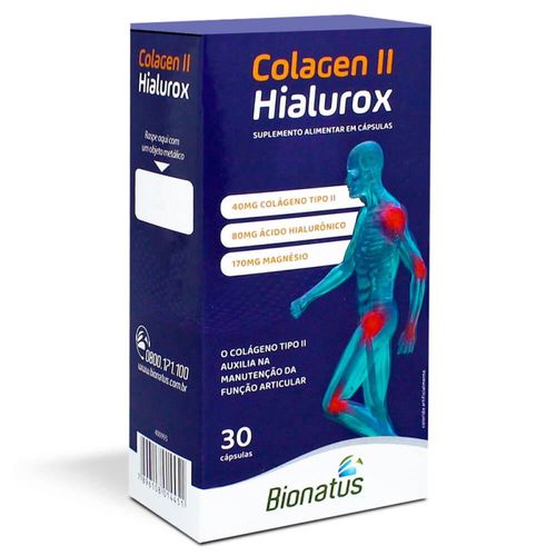 Colágeno Tipo II Colagen II Hialurox com 30 Cápsulas