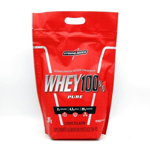 Whey Protein 100% Pure Chocolate Integralmédica Refil 907g