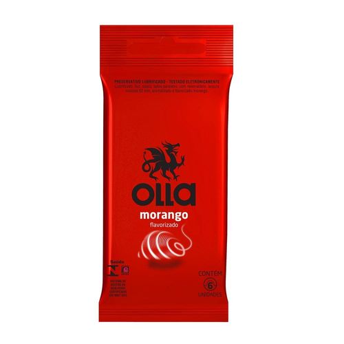 Camisinha Olla Morango com 6 Unidades